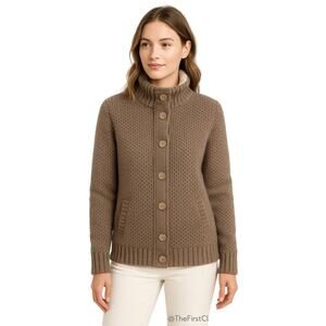 Daniele Blasi Italy Wool Blend Button Front‎ Chunky  Cardigan Sweater Brown S